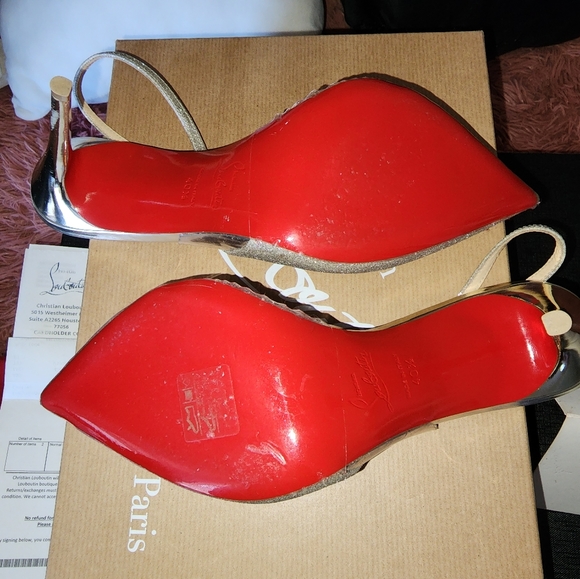 Christian Louboutin Optisexy 100 Glit Mini/PVC/Spec Ivory/Light GOLG heels - Picture 3 of 7